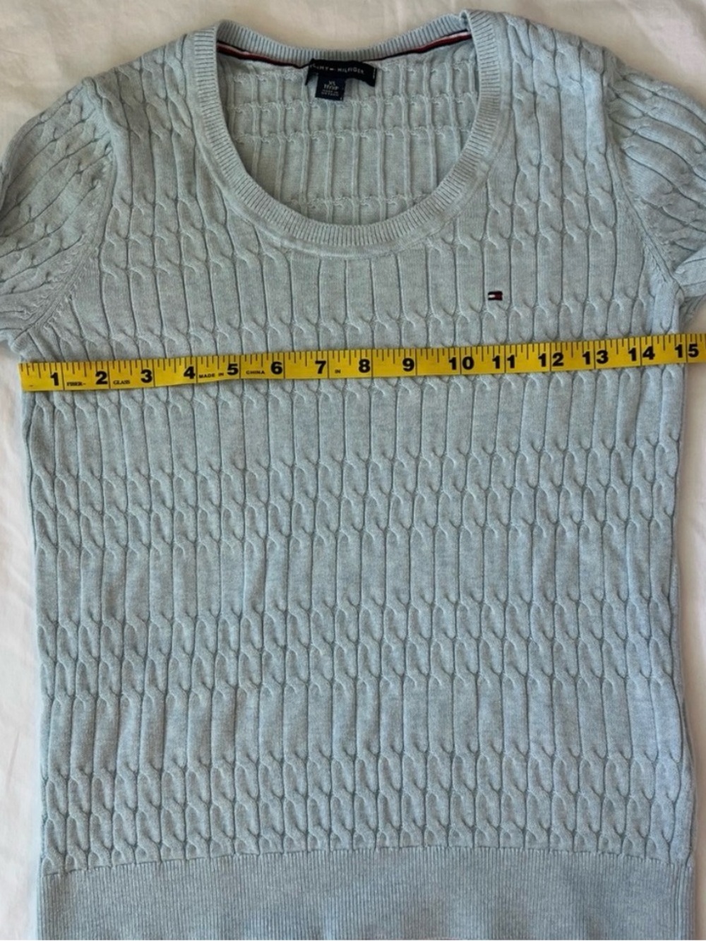 Tommy Hilfiger Blue Cable Knit Sweater XS Old Money Preppy - Picture 5 of 7